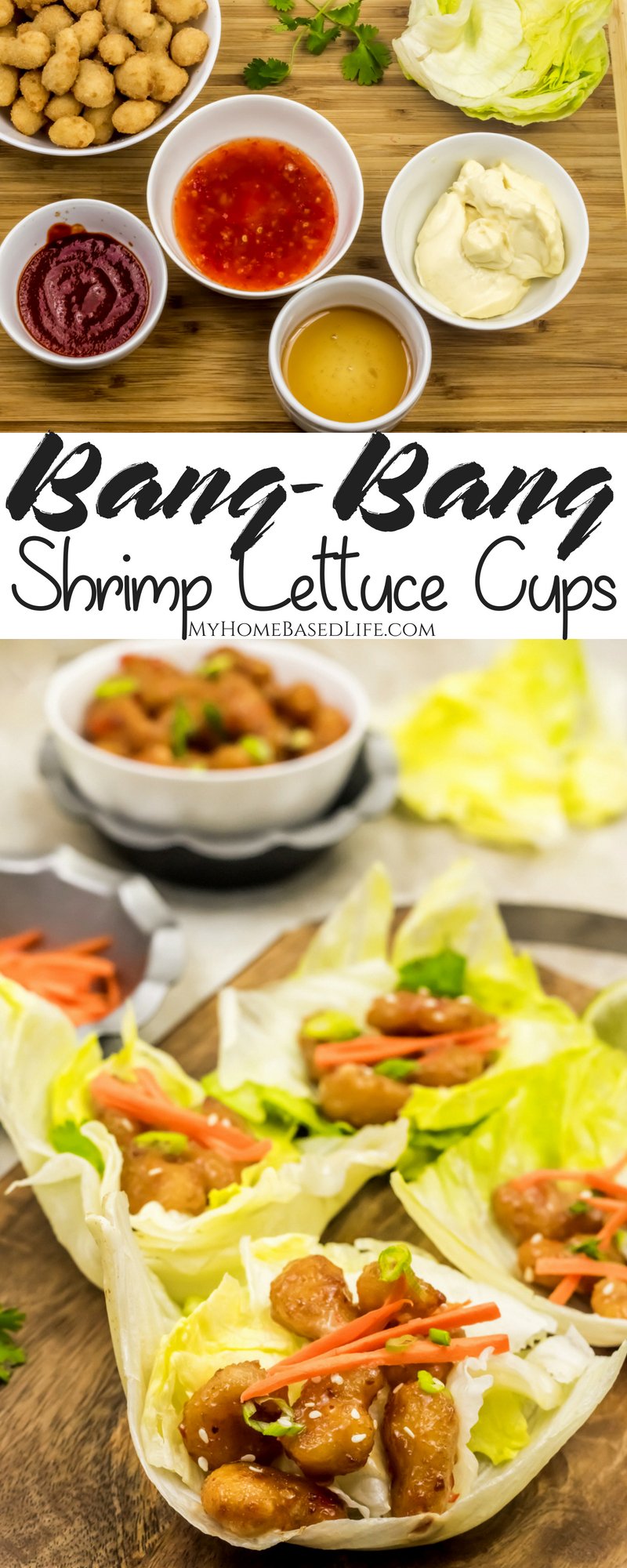 Bang Bang Shrimp Lettuce Cups are the perfect low carb option for gatherings or a light finger food snack. Healthy appetizer recipe with a kick! #GlutenFree #Whole30 #lowcarb #appetizer #bangbangshrimp |Appetizer Recipe | Low Carb Recipe | Gluten Free Recipe | Whole30 Approved Recipe | Healthy Recipes