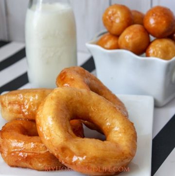 Change up your breakfast routine and make these simple glazed donuts instead. The kids love them and you will get serious "Cool Mom' Points. #donuts #donutrecipes #doughnuts #breakfast #myhomebasedlife | Breakfast Recipes | Donut Recipes | Doughnut Recipes | Kid Approved Meals