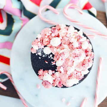 chocolate peppermint cake with buttercream frosting a fun and festive holiday cake recipe that uses candy canes