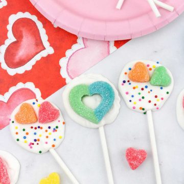 Valentine chocolate suckers