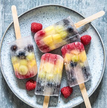 fresh fruit homemade rainbow popsicles