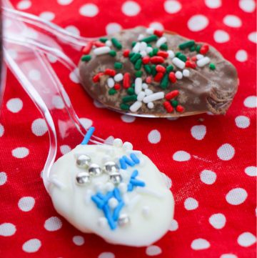Christmas chocolate spoons