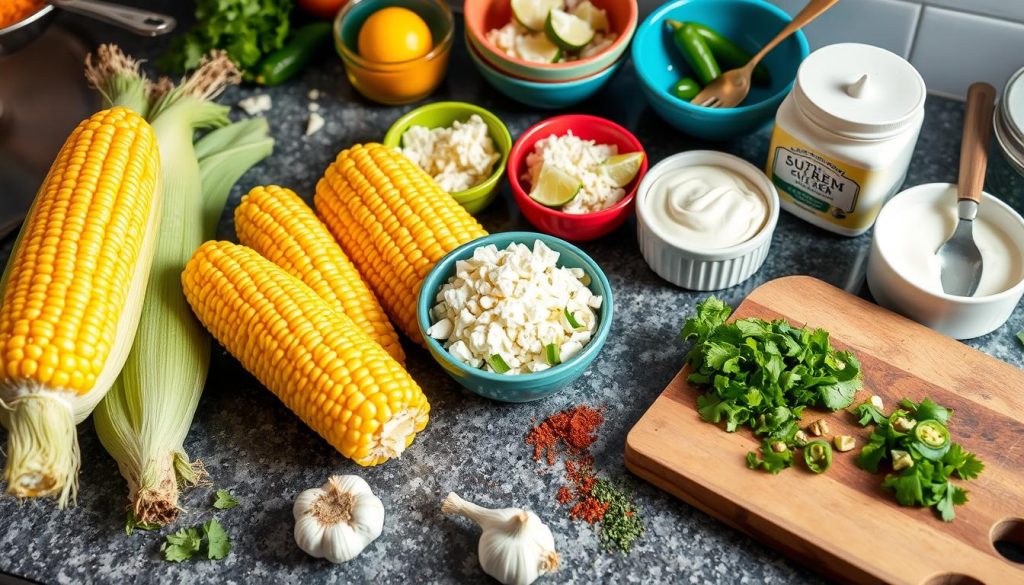 Preparation of ingredients for Street Corn Dip Preparation of ingredients for Street Corn Dip